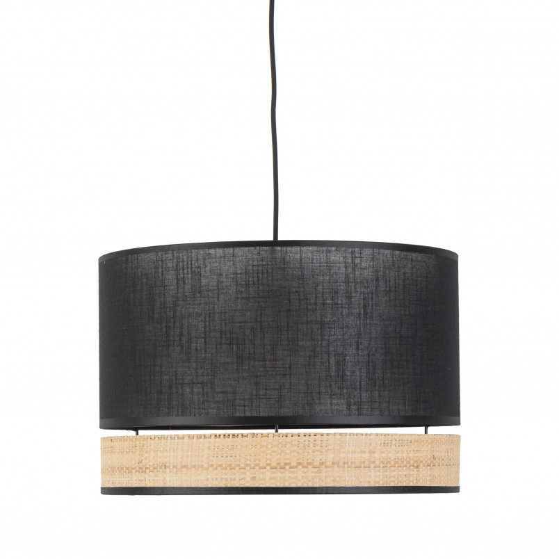 Lampa boho Paglia New - czarna, plecionka | TK Lighting