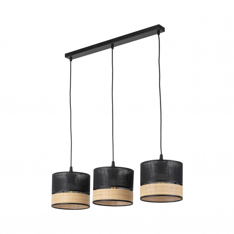 Lampa Boho Paglia New | 3 punkty, 60cm, Czarny - TK Lighting