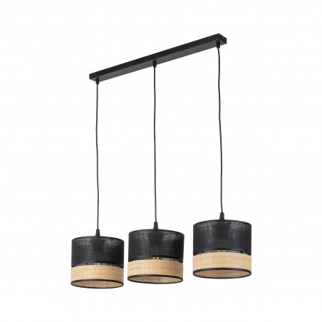 Lampa Boho Paglia New | 3 punkty, 60cm, Czarny - TK Lighting