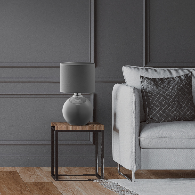 Lampa stołowa szklana Palla Small szara TK Lighting | Elegancki Design
