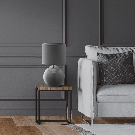 Lampa stołowa szklana Palla Small szara TK Lighting | Elegancki Design