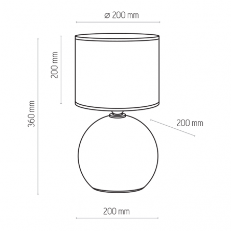 Lampa stołowa szklana Palla Small szara TK Lighting | Elegancki Design