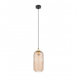 Lampa wisząca retro Pescara | Szklany klosz bursztynowy | TK Lighting