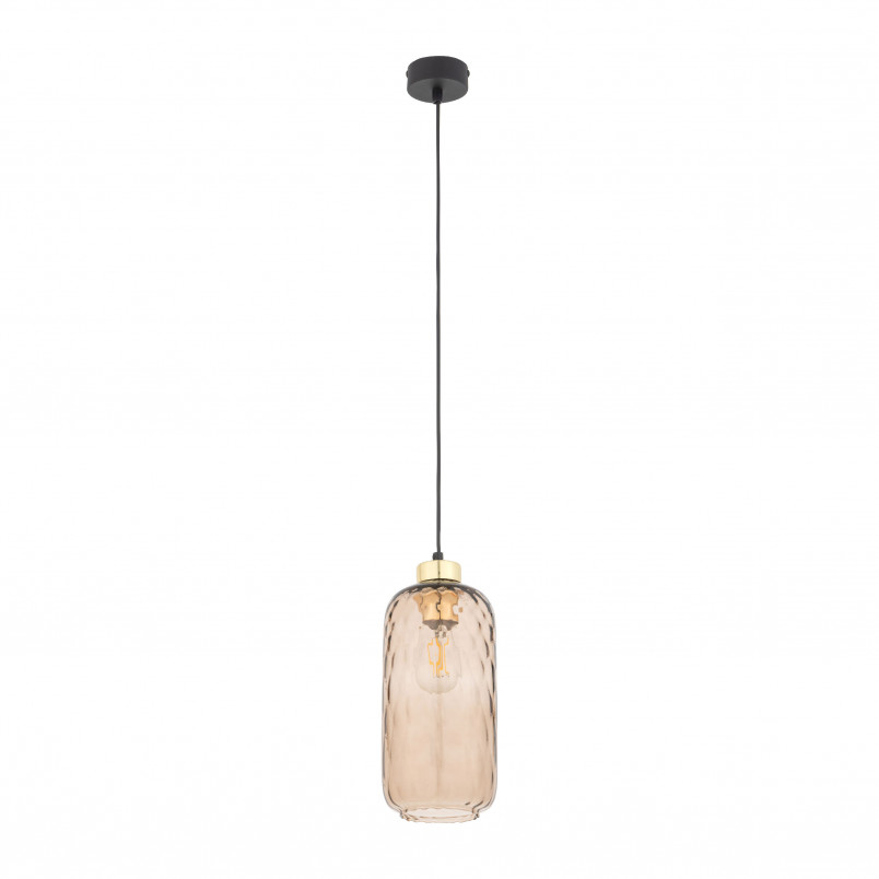 Lampa wisząca retro Pescara | Szklany klosz bursztynowy | TK Lighting