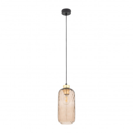 Lampa wisząca retro Pescara | Szklany klosz bursztynowy | TK Lighting