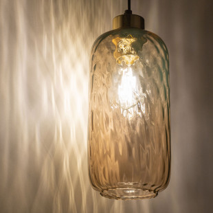 Lampa wisząca retro Pescara | Szklany klosz bursztynowy | TK Lighting