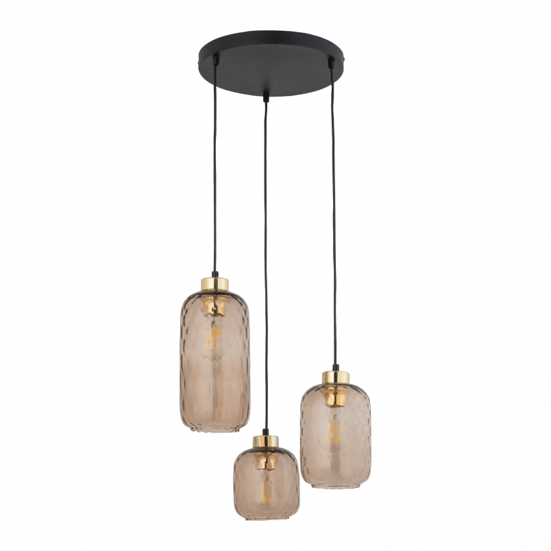 Lampa Wisząca Retro Pescara III | Szkło Bursztynowe TK Lighting