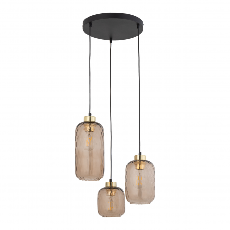 Lampa Wisząca Retro Pescara III | Szkło Bursztynowe TK Lighting