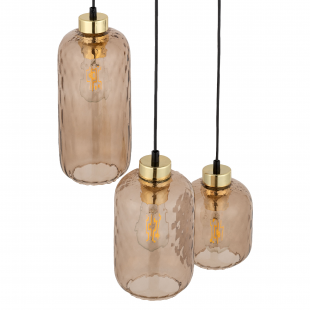 Lampa Wisząca Retro Pescara III | Szkło Bursztynowe TK Lighting