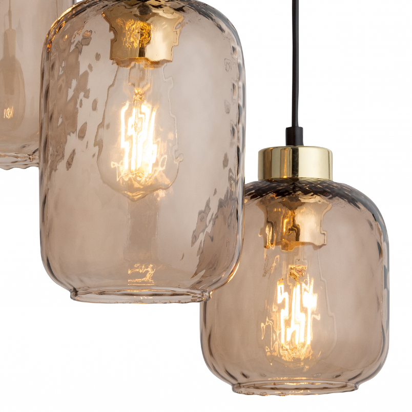 Lampa Wisząca Retro Pescara III | Szkło Bursztynowe TK Lighting