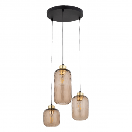 Lampa Wisząca Retro Pescara III | Szkło Bursztynowe TK Lighting