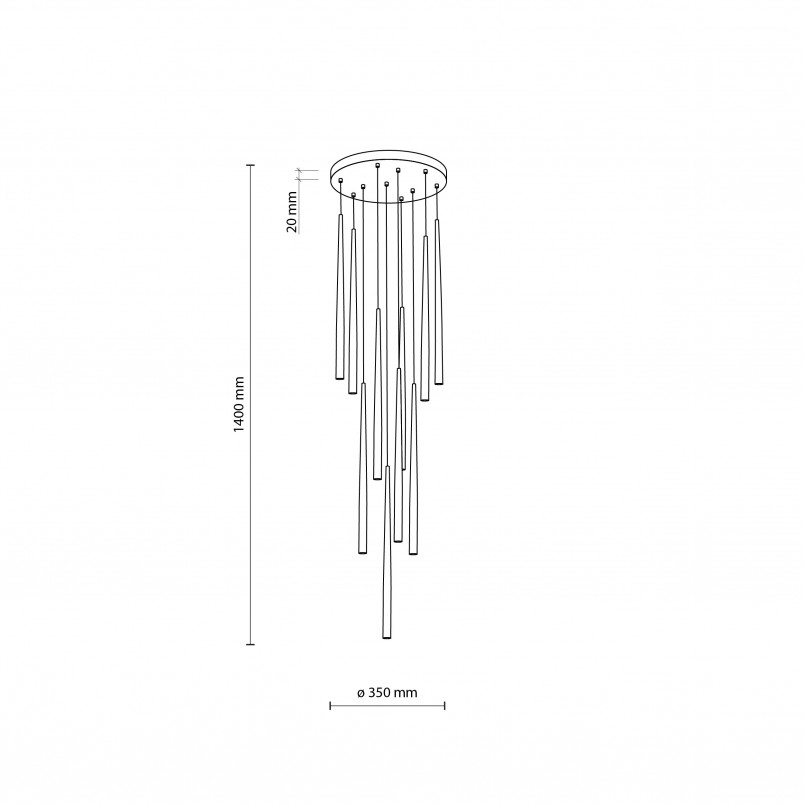 Lampa Glamour Wisząca Piano X Złota | TK Lighting