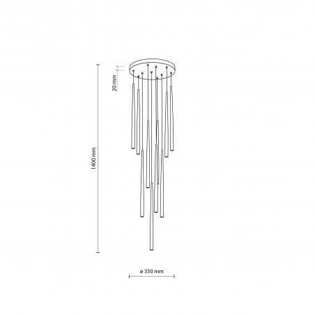 Lampa Glamour Wisząca Piano X Złota | TK Lighting