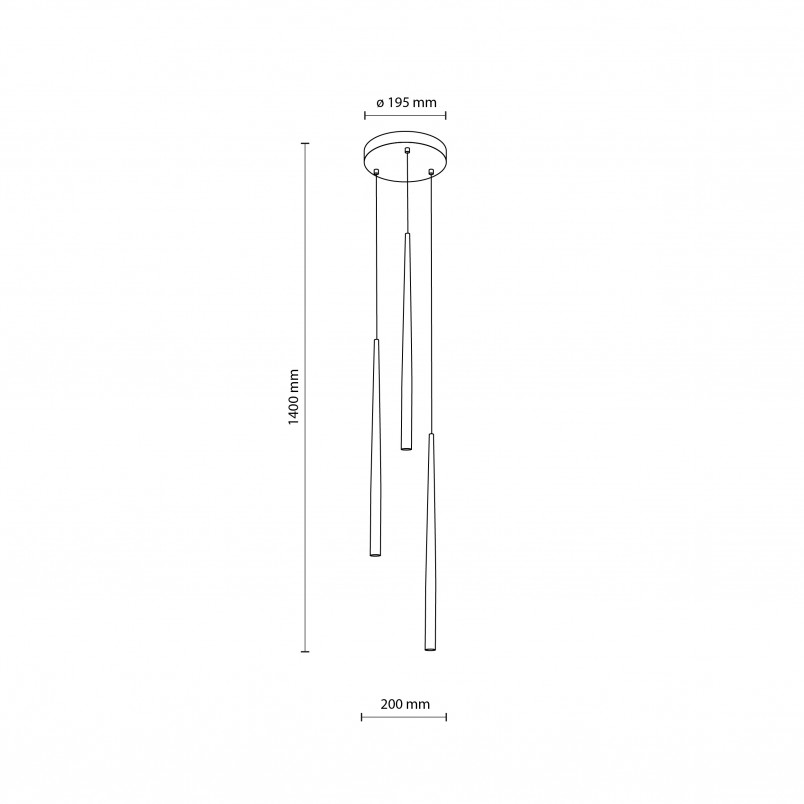 Lampa wisząca Piano III czarna TK Lighting | Nowoczesny design