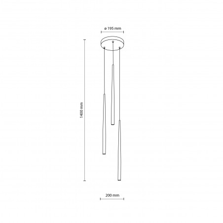 Lampa wisząca Piano III czarna TK Lighting | Nowoczesny design
