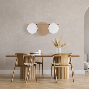Lampa Wisząca Boho Pulse 80cm Juta/Biały TK Lighting | Skandynawski Design
