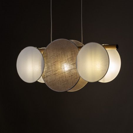Lampa Wisząca Boho Pulse 80cm Juta/Biały TK Lighting | Skandynawski Design