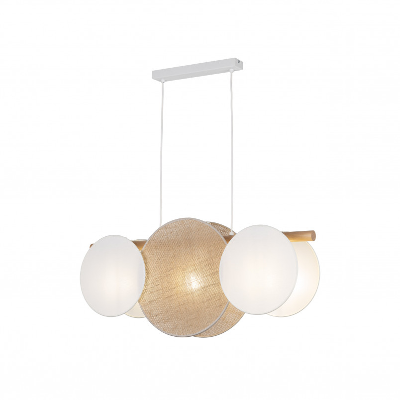 Lampa Wisząca Boho Pulse 80cm Juta/Biały TK Lighting | Skandynawski Design