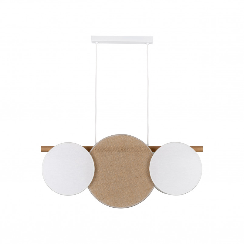 Lampa Wisząca Boho Pulse 80cm Juta/Biały TK Lighting | Skandynawski Design