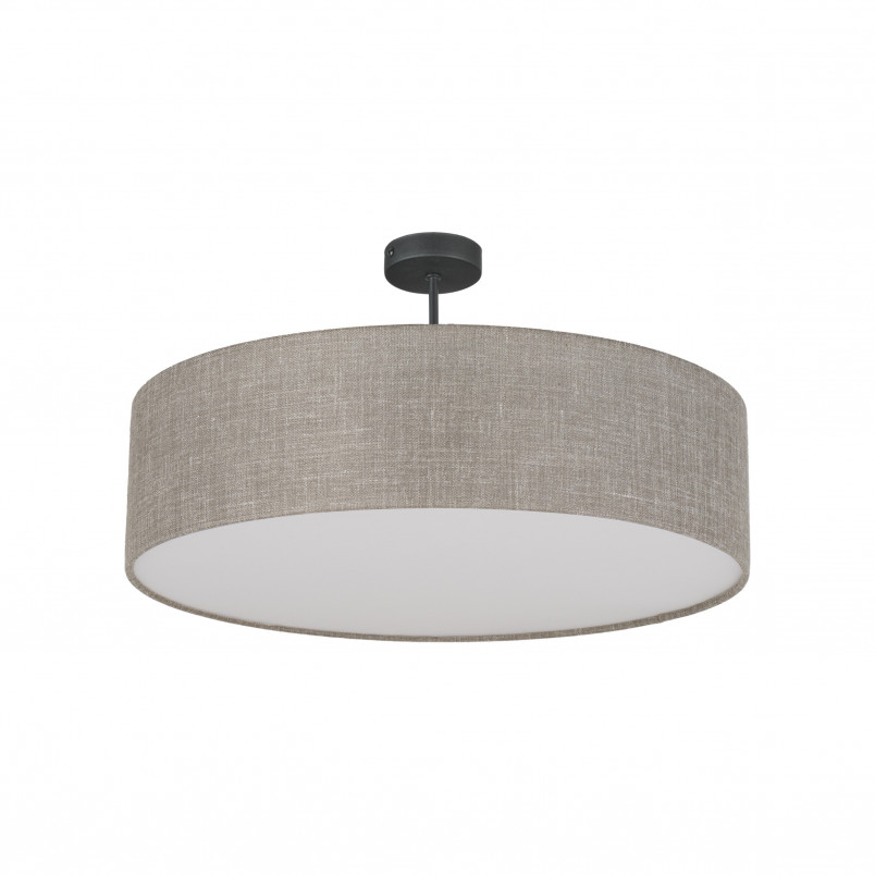 Plafon okrągły Rondo II 60cm TK Lighting | Beżowy, Lniany