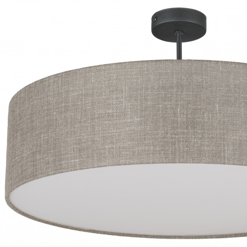 Plafon okrągły Rondo II 60cm TK Lighting | Beżowy, Lniany
