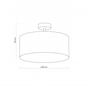 Plafon okrągły Rondo II 40cm TK Lighting - Beżowy, Lniany