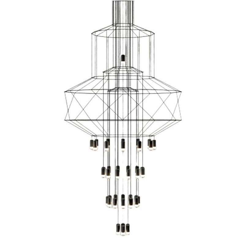 Lampa Linea XXXXIII | Wisząca, Druciana, Czarna - Step Into Design