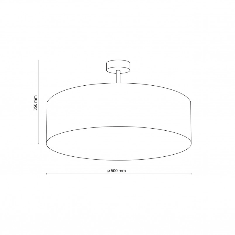 Plafon okrągły Rondo II 60cm TK Lighting | Beżowy, Lniany