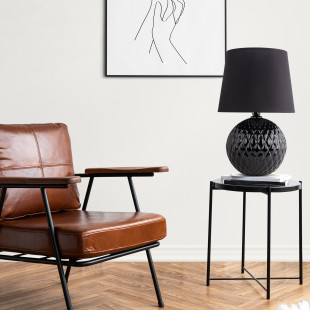 Lampa stołowa czarna szklana Santana TK Lighting | Elegancki design