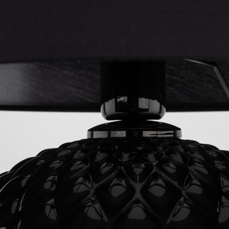 Lampa stołowa czarna szklana Santana TK Lighting | Elegancki design