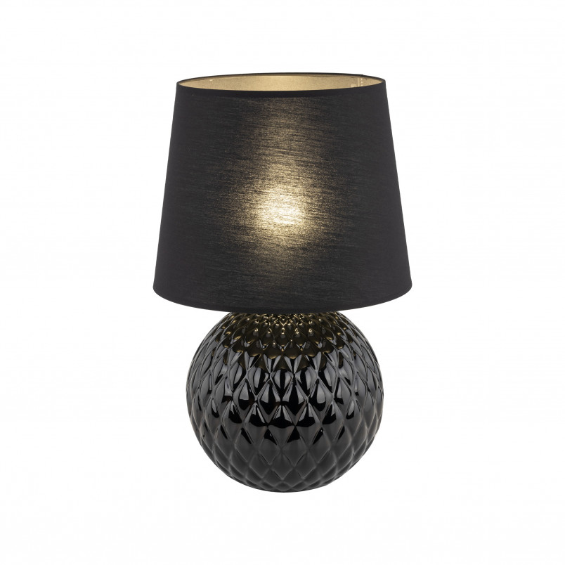 Lampa stołowa czarna szklana Santana TK Lighting | Elegancki design