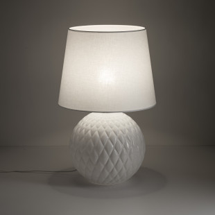 Lampa stołowa szklana Santana biała TK Lighting | Elegancki design