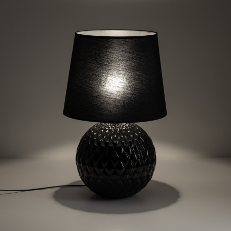 Lampa stołowa czarna szklana Santana TK Lighting | Elegancki design
