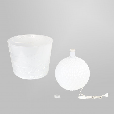 Lampa stołowa szklana Santana biała TK Lighting | Elegancki design