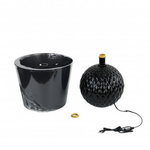 Lampa stołowa czarna szklana Santana TK Lighting | Elegancki design
