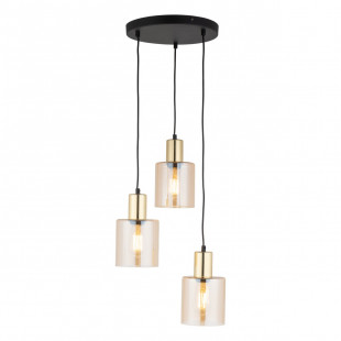 Lampa Wisząca Sierra - 3 Kloszki Szklane Bursztynowe | TK Lighting