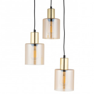 Lampa Wisząca Sierra - 3 Kloszki Szklane Bursztynowe | TK Lighting
