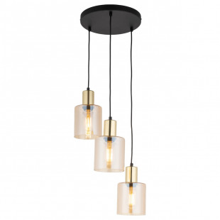 Lampa Wisząca Sierra - 3 Kloszki Szklane Bursztynowe | TK Lighting
