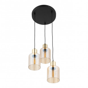 Lampa Wisząca Sierra - 3 Kloszki Szklane Bursztynowe | TK Lighting