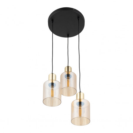 Lampa Wisząca Sierra - 3 Kloszki Szklane Bursztynowe | TK Lighting