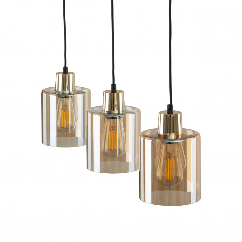 Lampa Sierra III | Szklana, Wisząca, Bursztynowa - TK Lighting