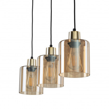 Lampa Sierra III | Szklana, Wisząca, Bursztynowa - TK Lighting