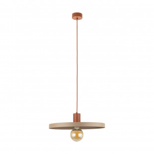 Lampa Wisząca Sila Sabia - Beżowa, Płaski Klosz | TK Lighting