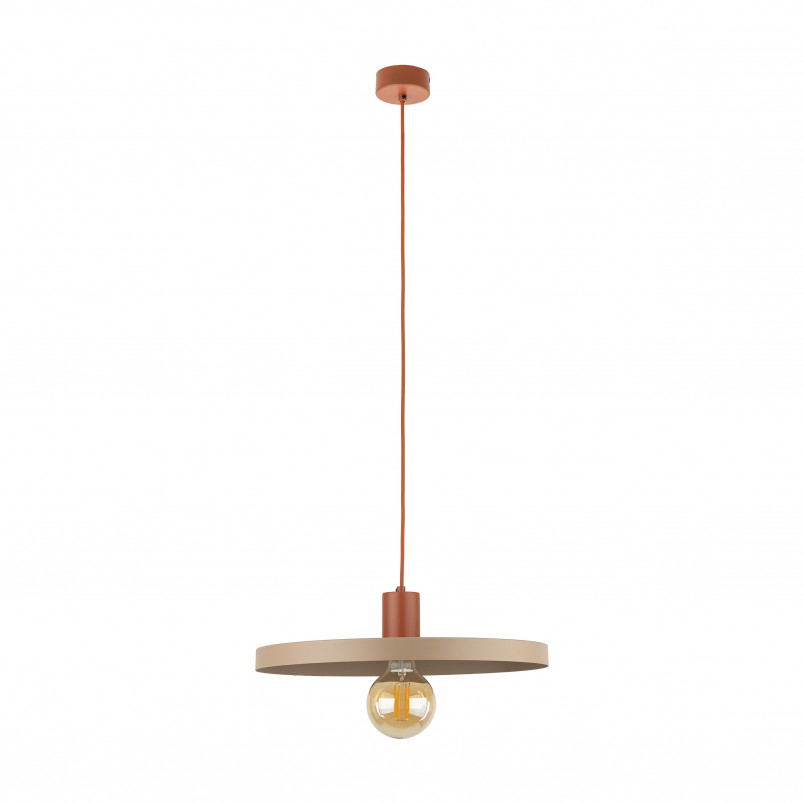 Lampa Wisząca Sila Sabia - Beżowa, Płaski Klosz | TK Lighting