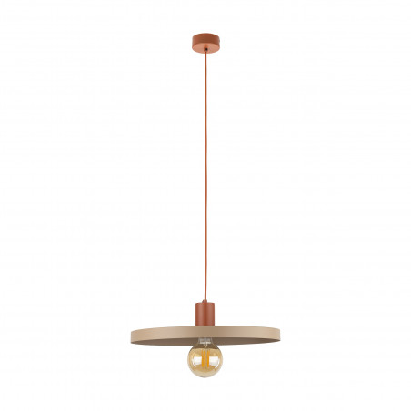 Lampa Wisząca Sila Sabia - Beżowa, Płaski Klosz | TK Lighting