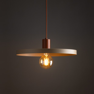 Lampa Wisząca Sila Sabia - Beżowa, Płaski Klosz | TK Lighting