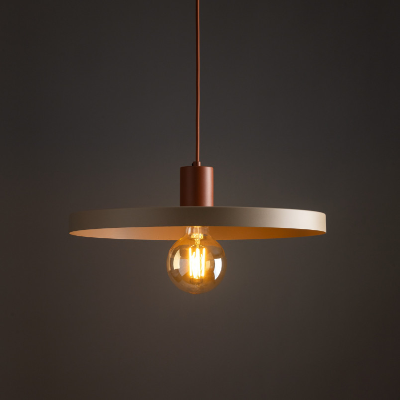 Lampa Wisząca Sila Sabia - Beżowa, Płaski Klosz | TK Lighting