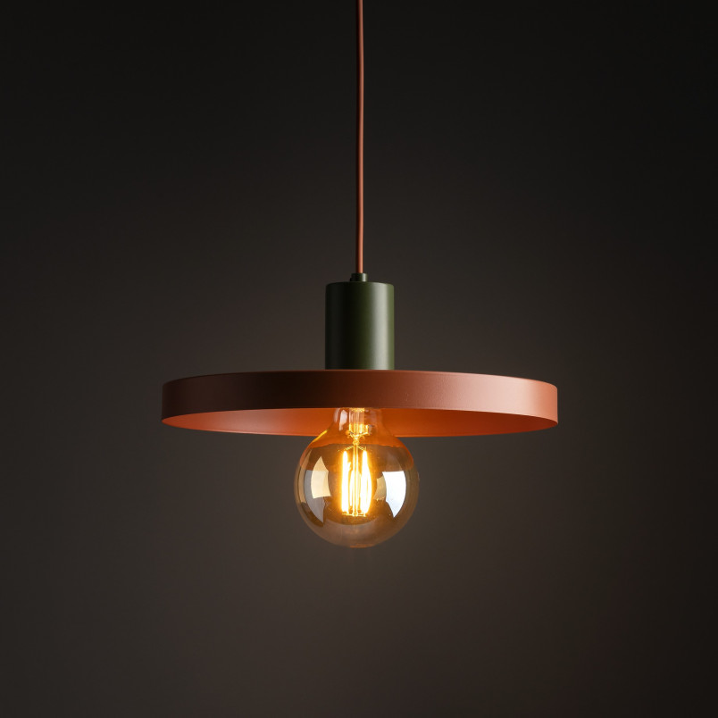 Lampa wisząca Sila Brick Green TK Lighting | Pomarańczowa, Loftowa
