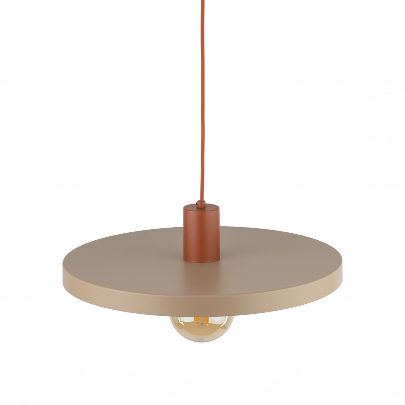 Lampa Wisząca Sila Sabia - Beżowa, Płaski Klosz | TK Lighting