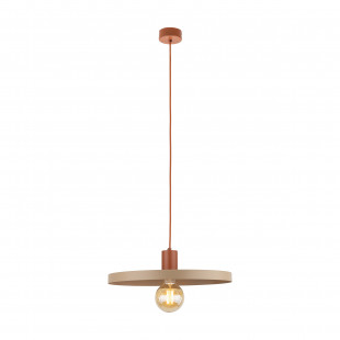Lampa Wisząca Sila Sabia - Beżowa, Płaski Klosz | TK Lighting